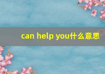 can help you什么意思